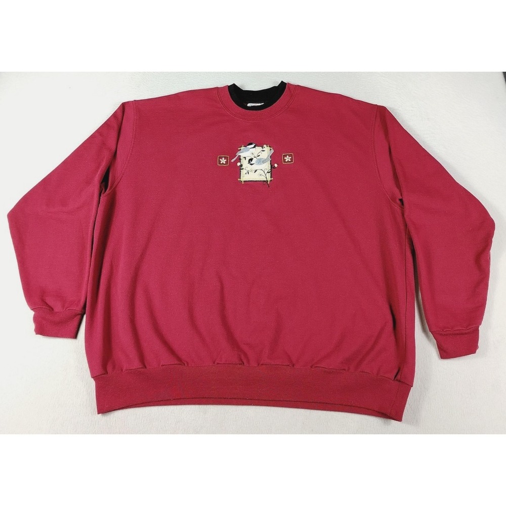 Vintage Day Breeze Sweatshirt Womens 3X Embroidered Grandmacore Grannycore‎ Knit